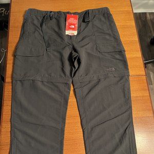 The North Face Men's Paramount Trail Convertible Zip Off Leg Pants XXL NWT Gray